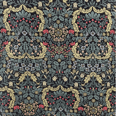 Arbustus Black - Cotton Mix Tapestry Fabric